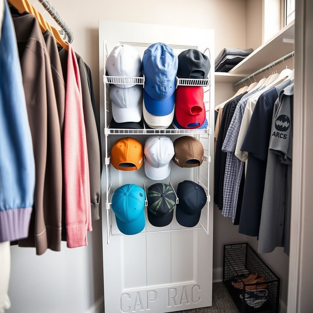 hat organizer in action